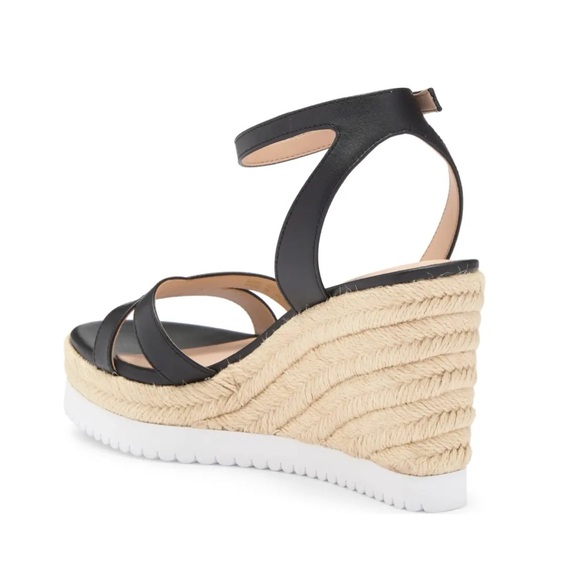 New Stuart Weitzman Catlina Espadrille Wedge Sandal Black Sz 9.5 - Picture 2 of 13